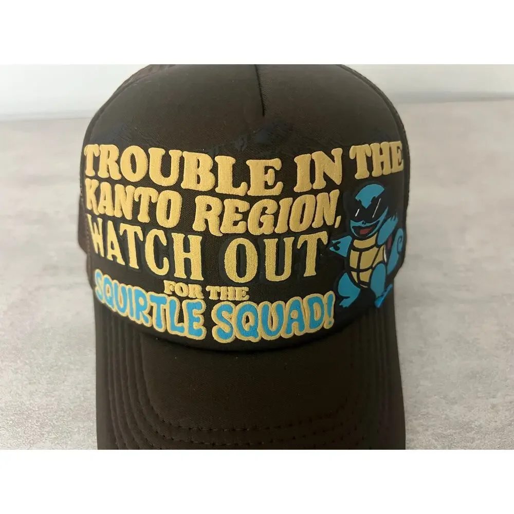 Squirtle Squad Rare Pokemon Brown Trucker Hat Kanto Region MQZI Kapital Japan